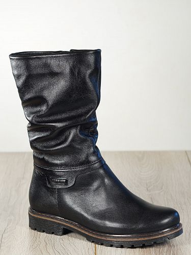 Зимние широкие полусапожки 402-13 черные